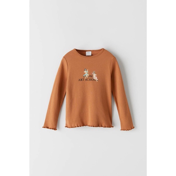 Zara 11/12 Art School Ribbed Teen T-Shirt - Picture 1 of 2